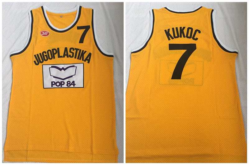 Jugoplastika Yugoslavia Croatia 7 Toni Kukoc Yellow Movie Stitched Basketball Jersey,We sell and wholesale Jugoplastika Yugoslavia Croatia 7 Toni Kukoc Yellow Movie Stitched Basketball Jersey on line form chian!